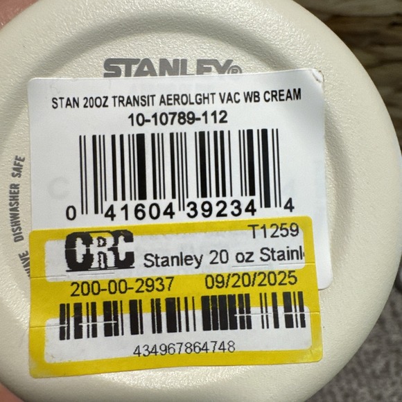 Stanley 20oz Cream Aerolight Transit  Stainless Steel Tall & Skinny Brand NWT - Picture 5 of 5
